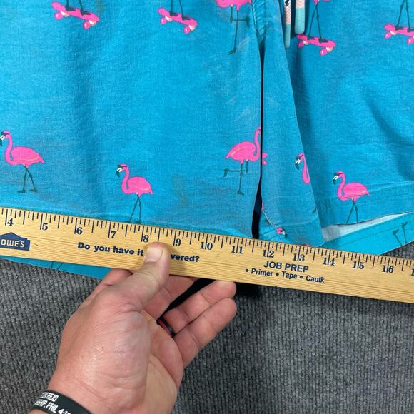 Party Pants Swim Trunks Men's XL Blue/Pink Flamingo AOP Geometric Stretch Swim - Picture 5 of 12